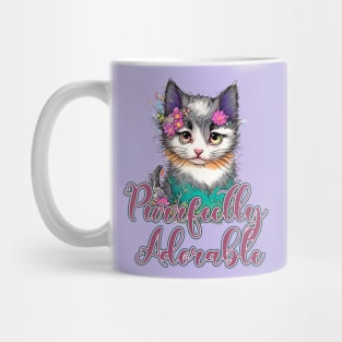 Cute Kitten, "Purrfectly Adorable" Mug